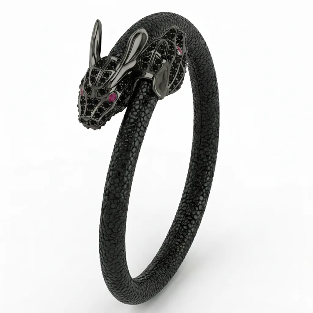 Lepus X 925 Black Spinel Eternity X Stingray Bracelet – Viktor Alexander