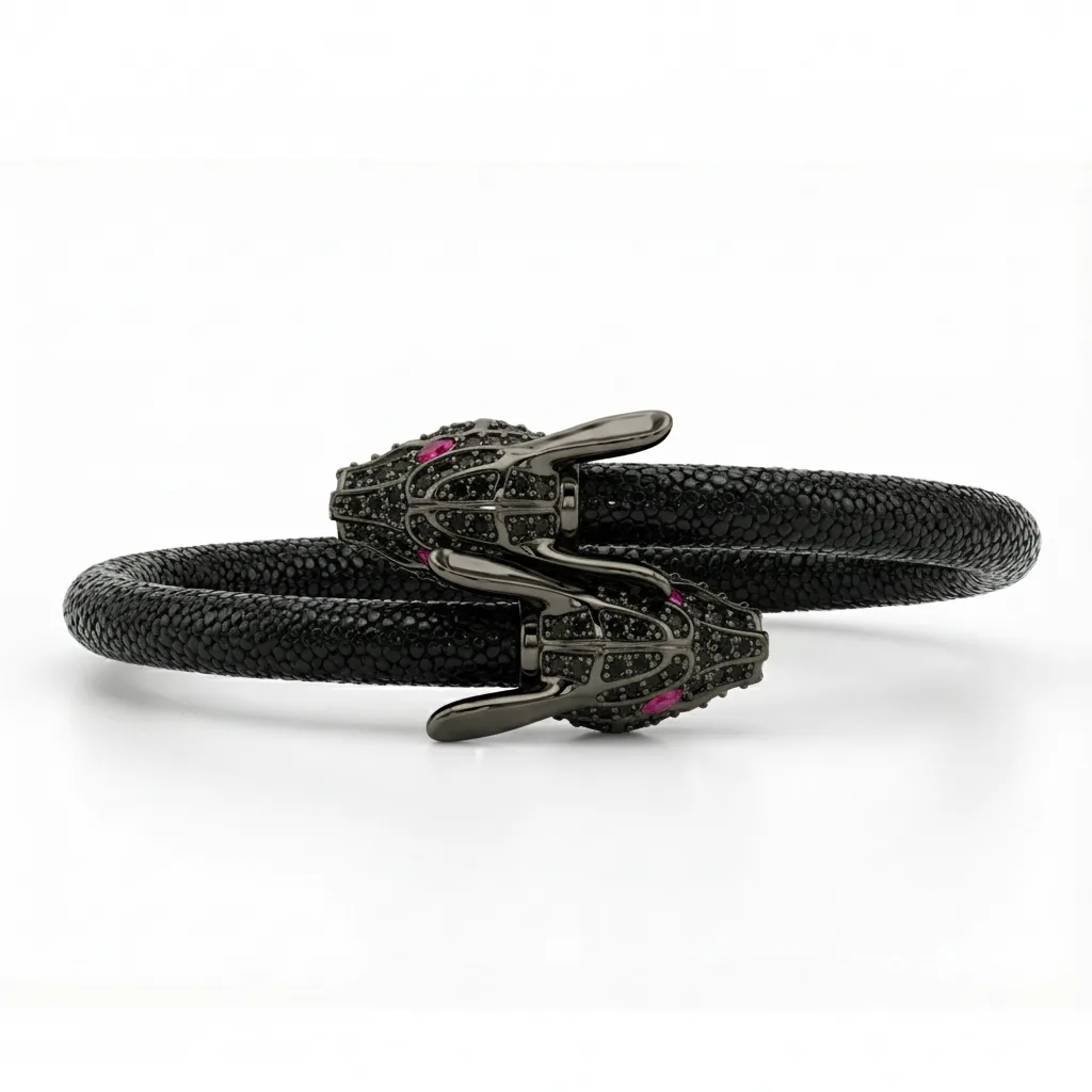 Lepus X 925 Black Spinel Eternity X Stingray Bracelet, view 2 – Viktor Alexander
