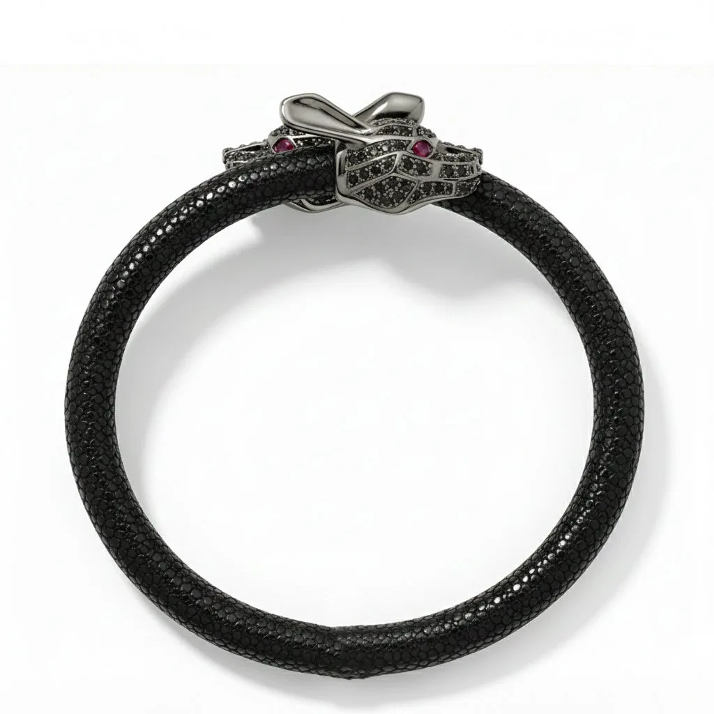 Lepus X 925 Black Spinel Eternity X Stingray Bracelet, view 3 – Viktor Alexander