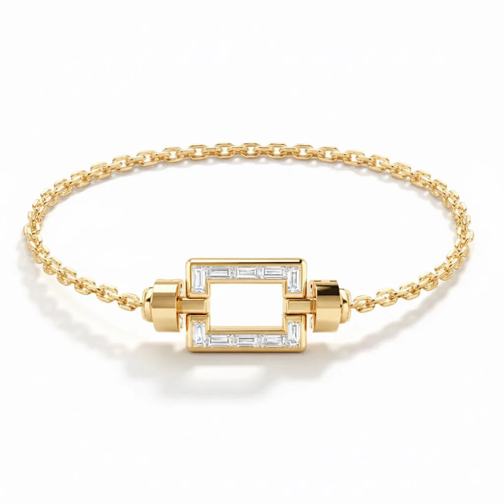 Magnum Opus XL 18-Carat Gold Baguette Diamonds Link Bracelet – Viktor Alexander
