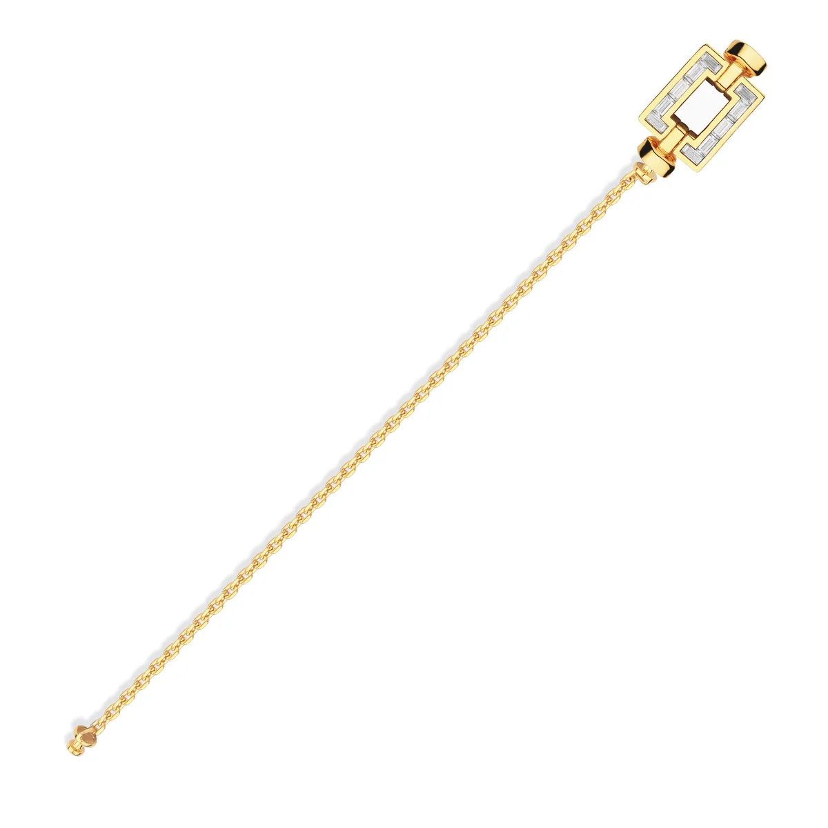 Magnum Opus XL 18-Carat Gold Baguette Diamonds Link Bracelet, view 2 – Viktor Alexander