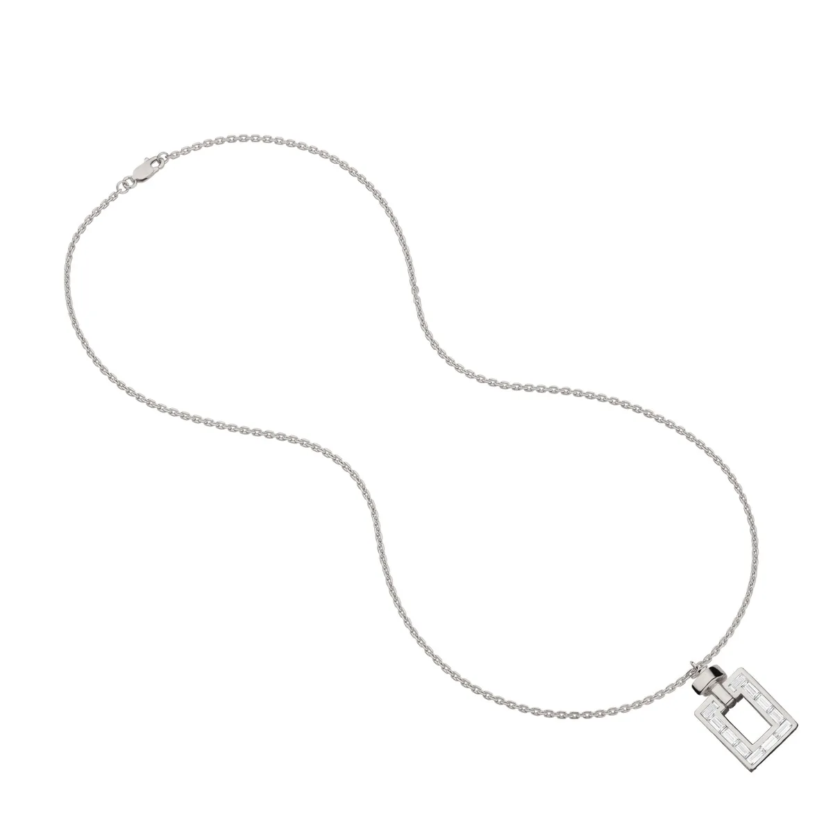 Magnum Opus XL Baguette Diamonds Platinum Pendant & Necklace, view 2 – Viktor Alexander
