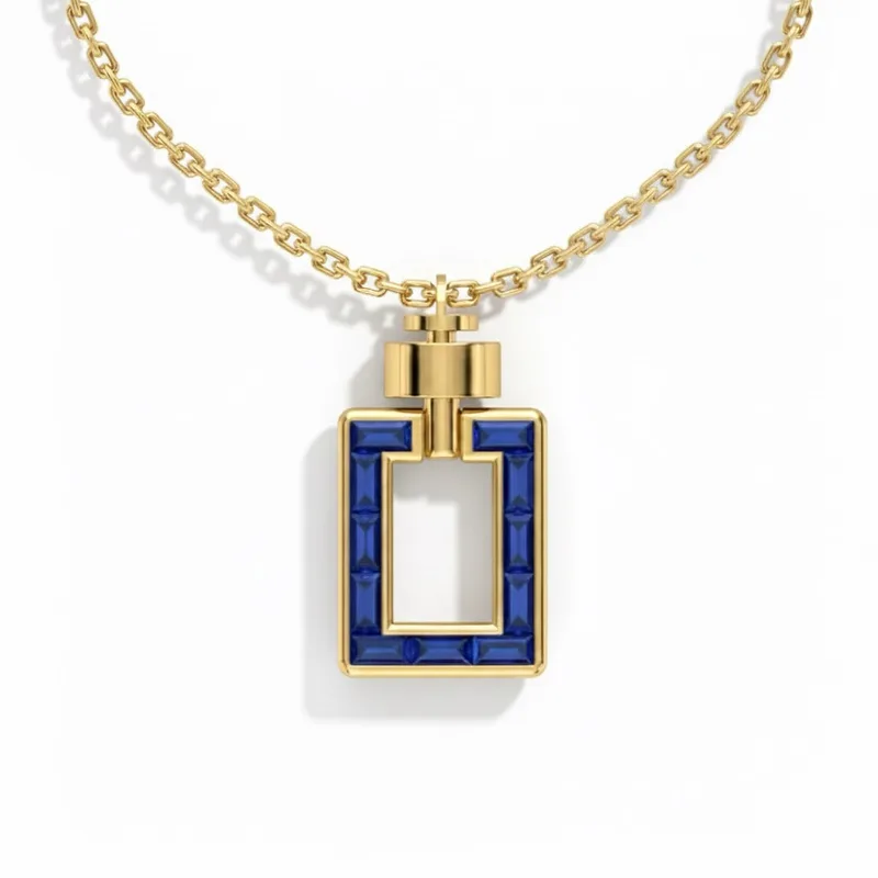 Magnum Opus XL Blue Sapphire 18-carat gold Pendant with Necklace