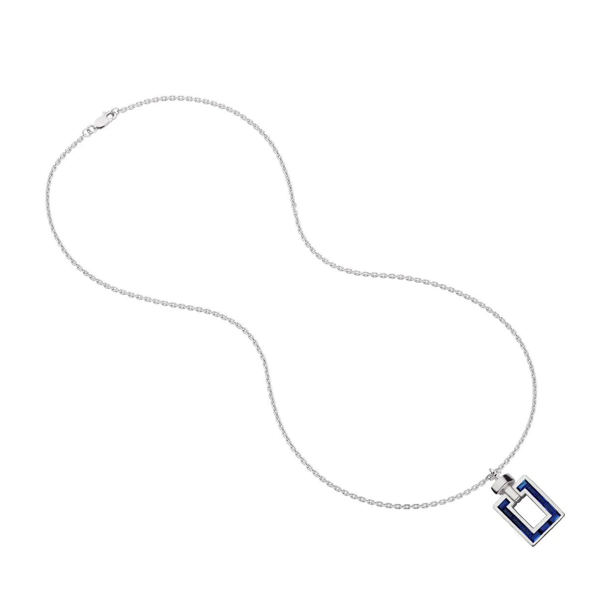 Magnum Opus XL Blue Sapphire in Platinum Pendant with Necklace, view 2 – Viktor Alexander