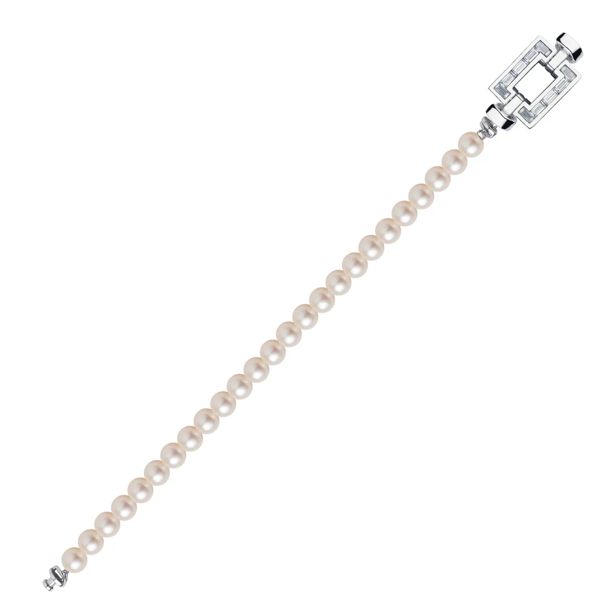 Magnum Opus XL Platinum Baguette Diamonds Gemstone Beads Bracelet, view 2 – Viktor Alexander