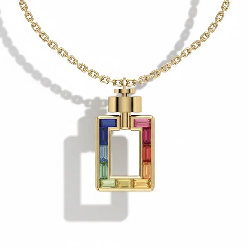 Magnum Opus XL Rainbow Sapphire 18-carat gold with Pendant & Necklace