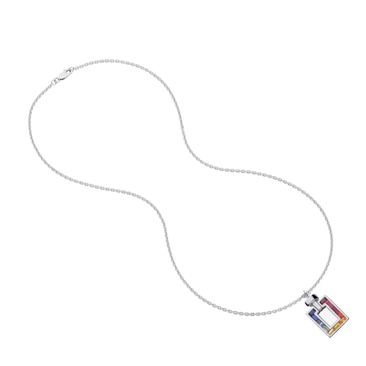 Magnum Opus XL Rainbow Sapphire Platinum Necklace & Pendant, view 2 – Viktor Alexander