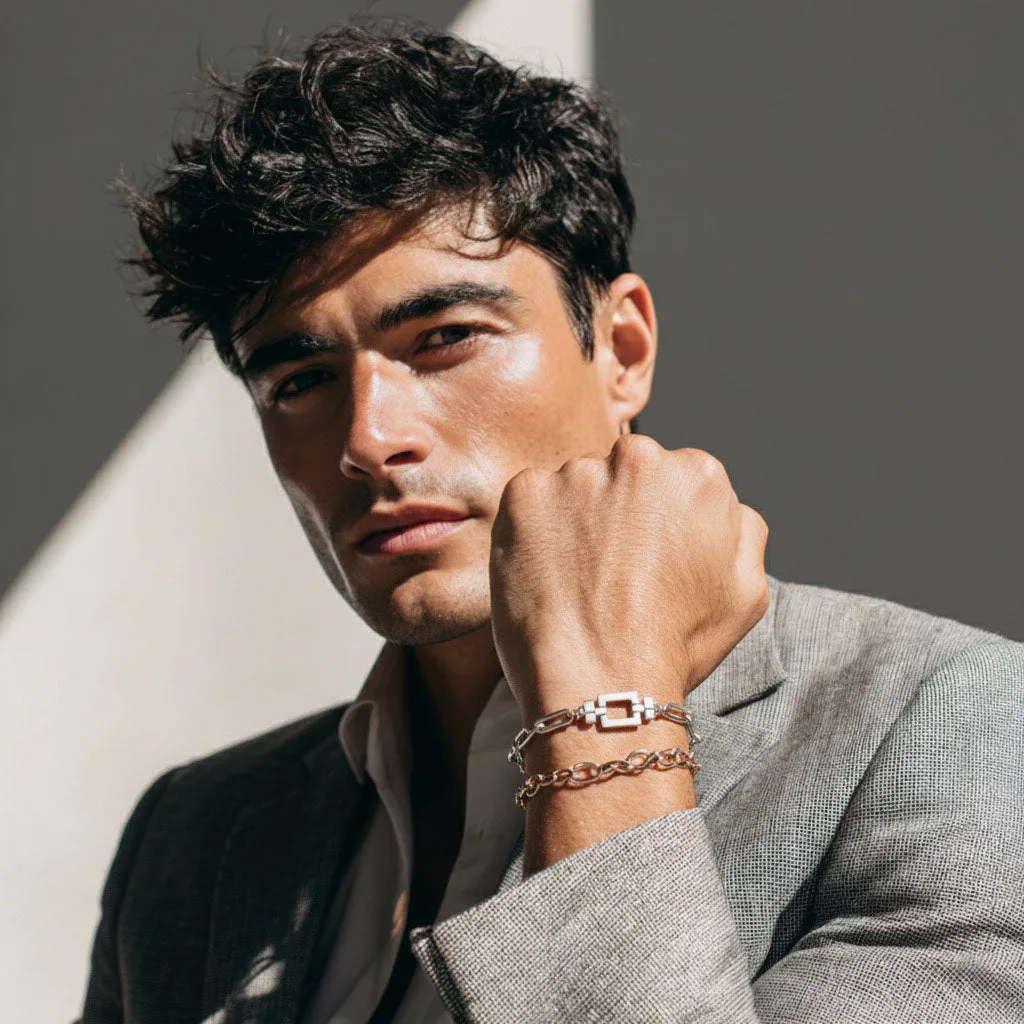 Opus Classic 925 Silver Chain Link Bracelet, view 8 – Viktor Alexander