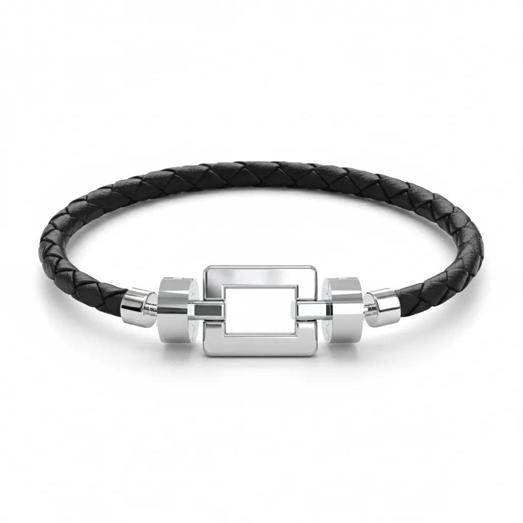 Opus 925 Silver with Weaved Calf Bracelet – Viktor Alexander