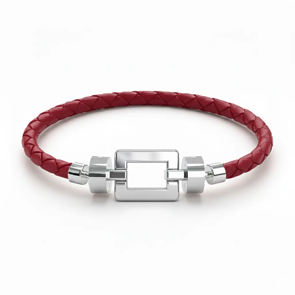 Opus 925 Silver with Weaved Calf Bracelet, view 4 – Viktor Alexander