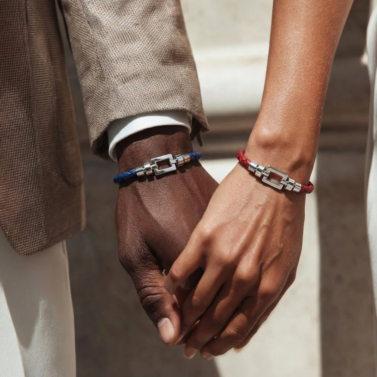 Opus 925 Silver with Weaved Calf Bracelet, view 5 – Viktor Alexander