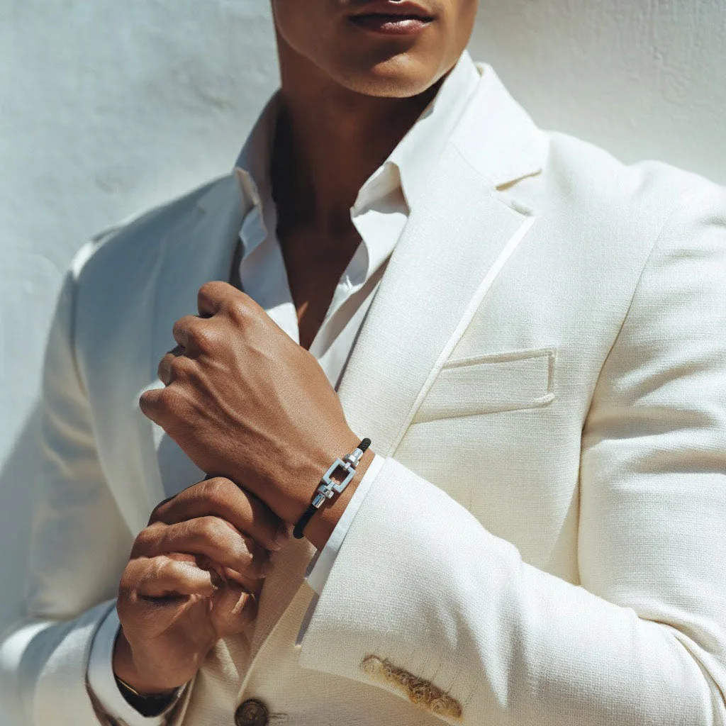 Opus 925 Silver with Weaved Calf Bracelet, view 8 – Viktor Alexander