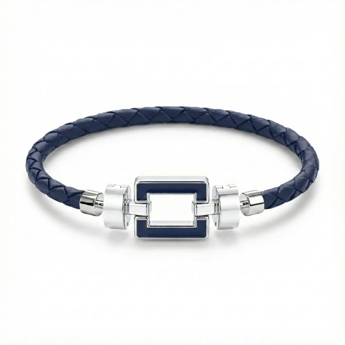 OPUS Metier D’art 925 Blue Enamel with Weaved Calf Bracelet – Viktor Alexander