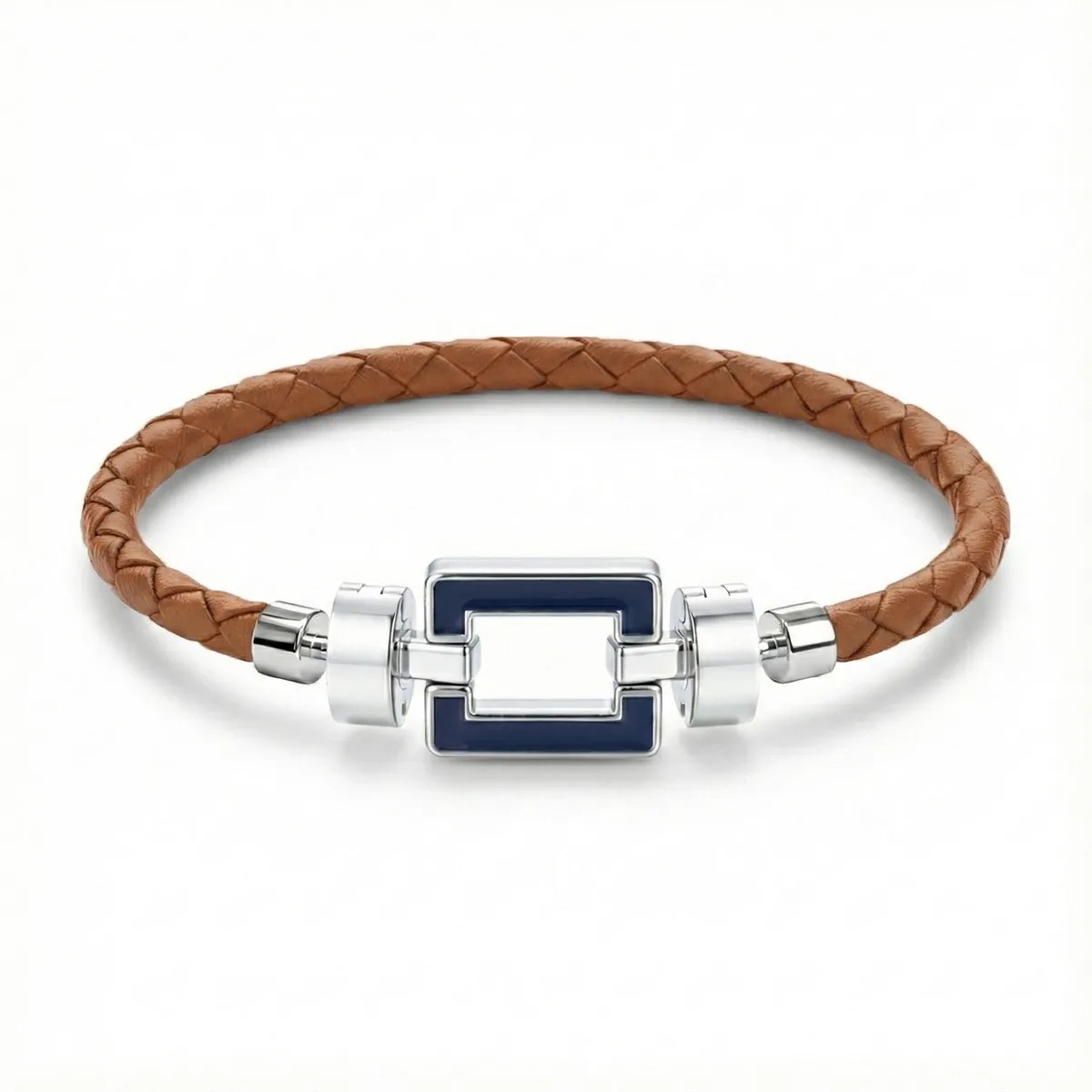 OPUS Metier D’art 925 Blue Enamel with Weaved Calf Bracelet, view 5 – Viktor Alexander