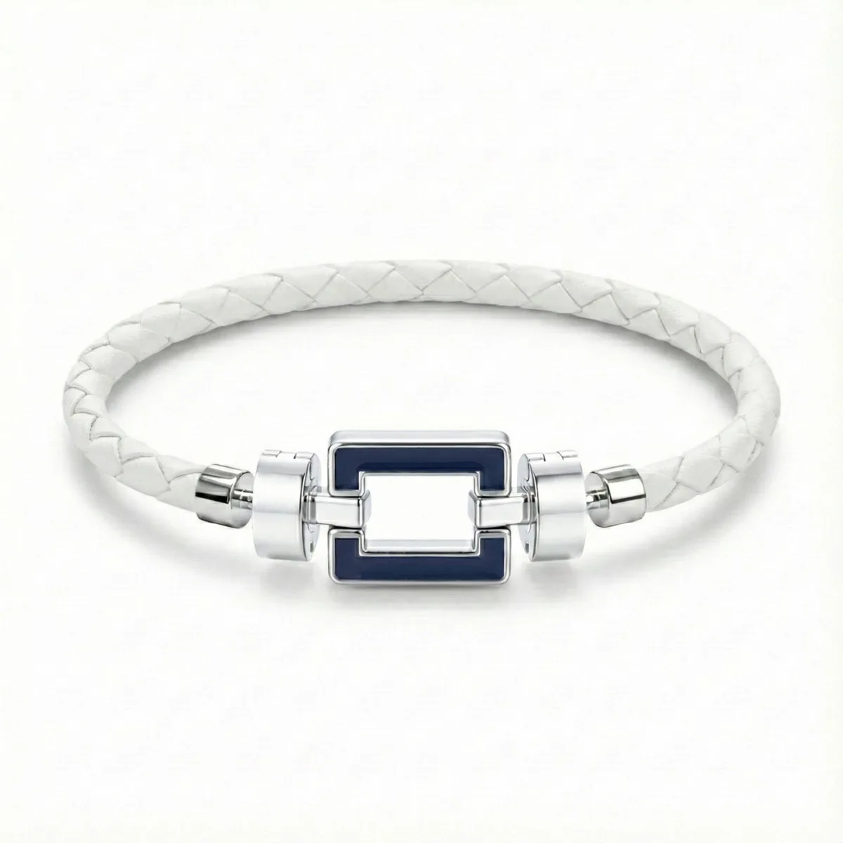 OPUS Metier D’art 925 Blue Enamel with Weaved Calf Bracelet, view 6 – Viktor Alexander