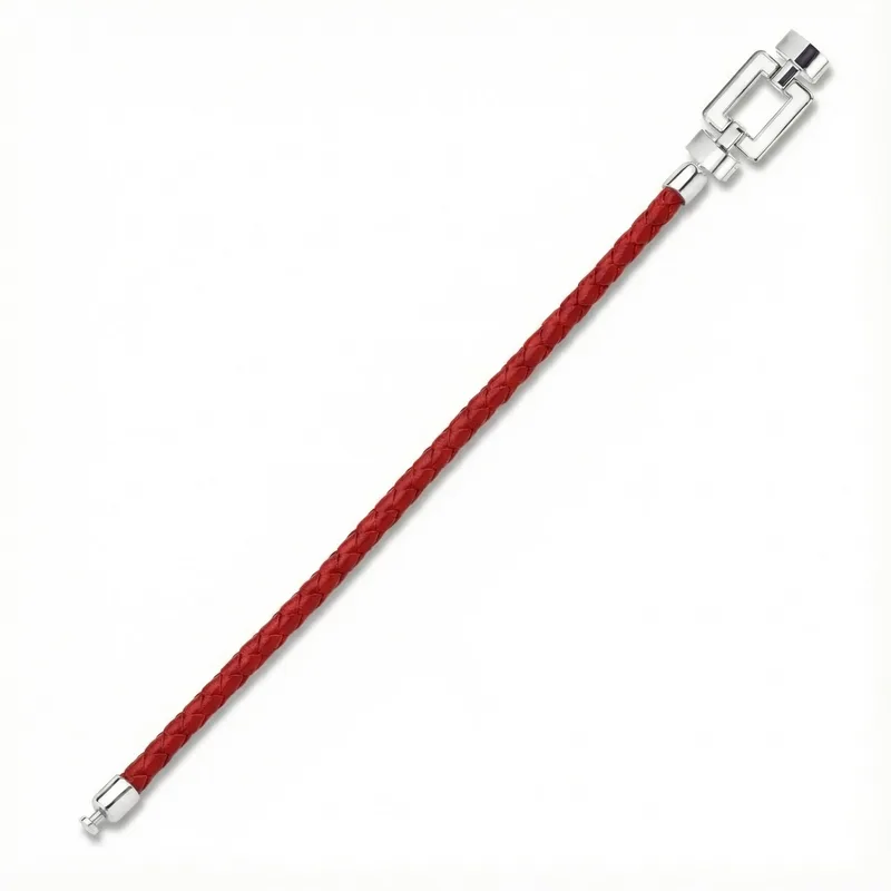 OPUS Metier D’art 925 White Enamel with Red Calf Bracelet