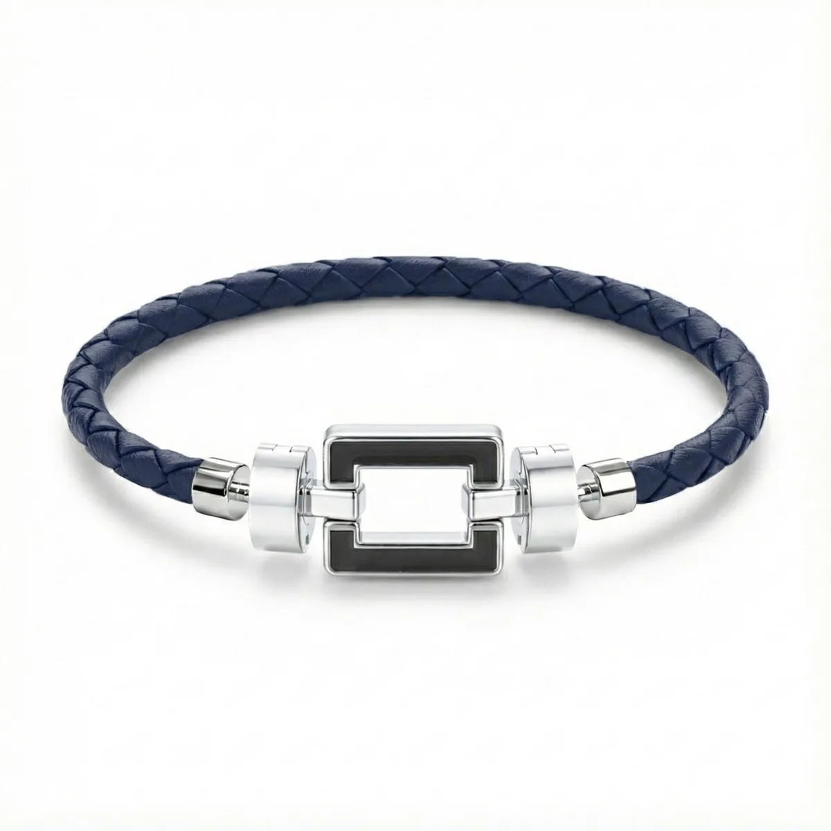 OPUS Metier D’art 925 Black Enamel with Weaved Calf Bracelet, view 3 – Viktor Alexander