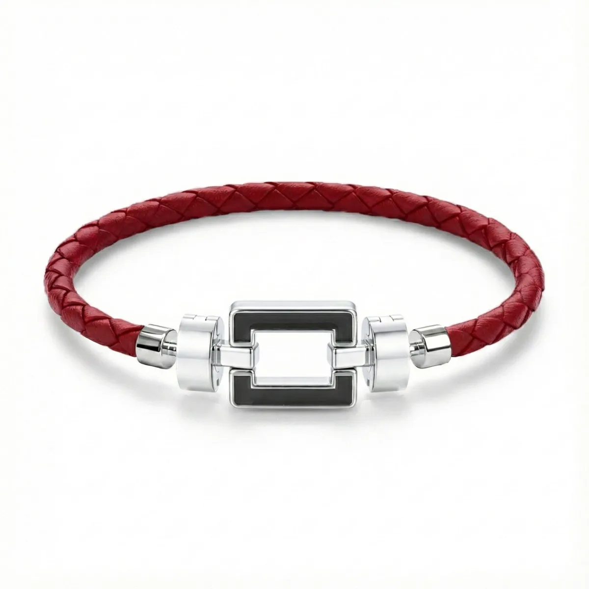 OPUS Metier D’art 925 Black Enamel with Weaved Calf Bracelet, view 4 – Viktor Alexander