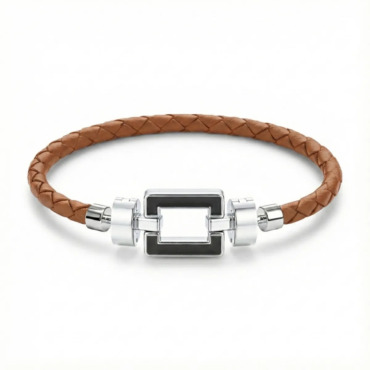 OPUS Metier D’art 925 Black Enamel with Weaved Calf Bracelet, view 5 – Viktor Alexander