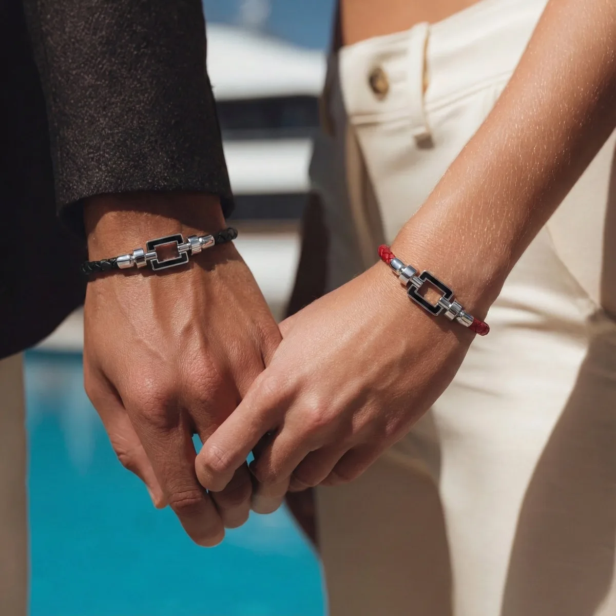 OPUS Metier D’art 925 Black Enamel with Weaved Calf Bracelet, view 7 – Viktor Alexander