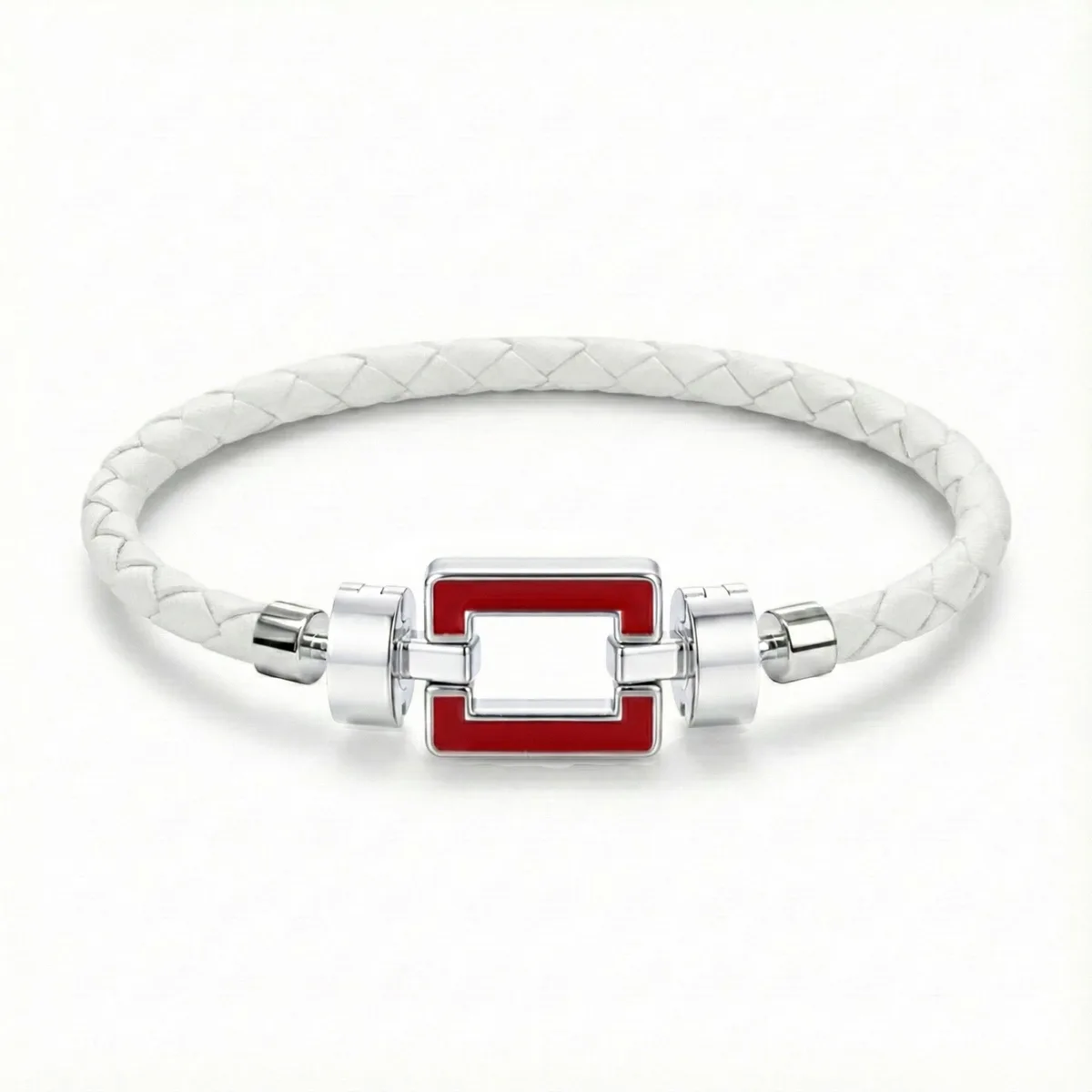 OPUS Metier D’art 925 Red Enamel with Weaved Calf Bracelet – Viktor Alexander