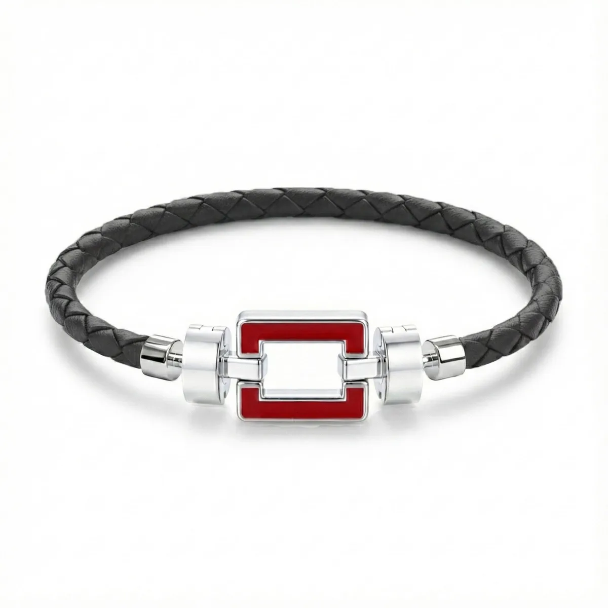OPUS Metier D’art 925 Red Enamel with Weaved Calf Bracelet, view 3 – Viktor Alexander