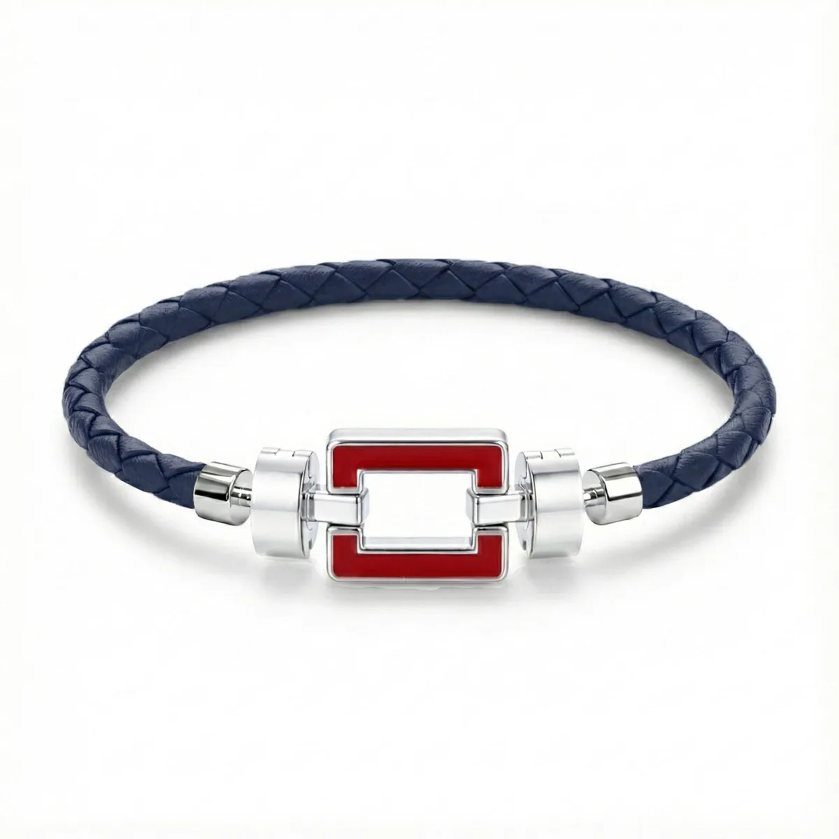 OPUS Metier D’art 925 Red Enamel with Weaved Calf Bracelet, view 4 – Viktor Alexander