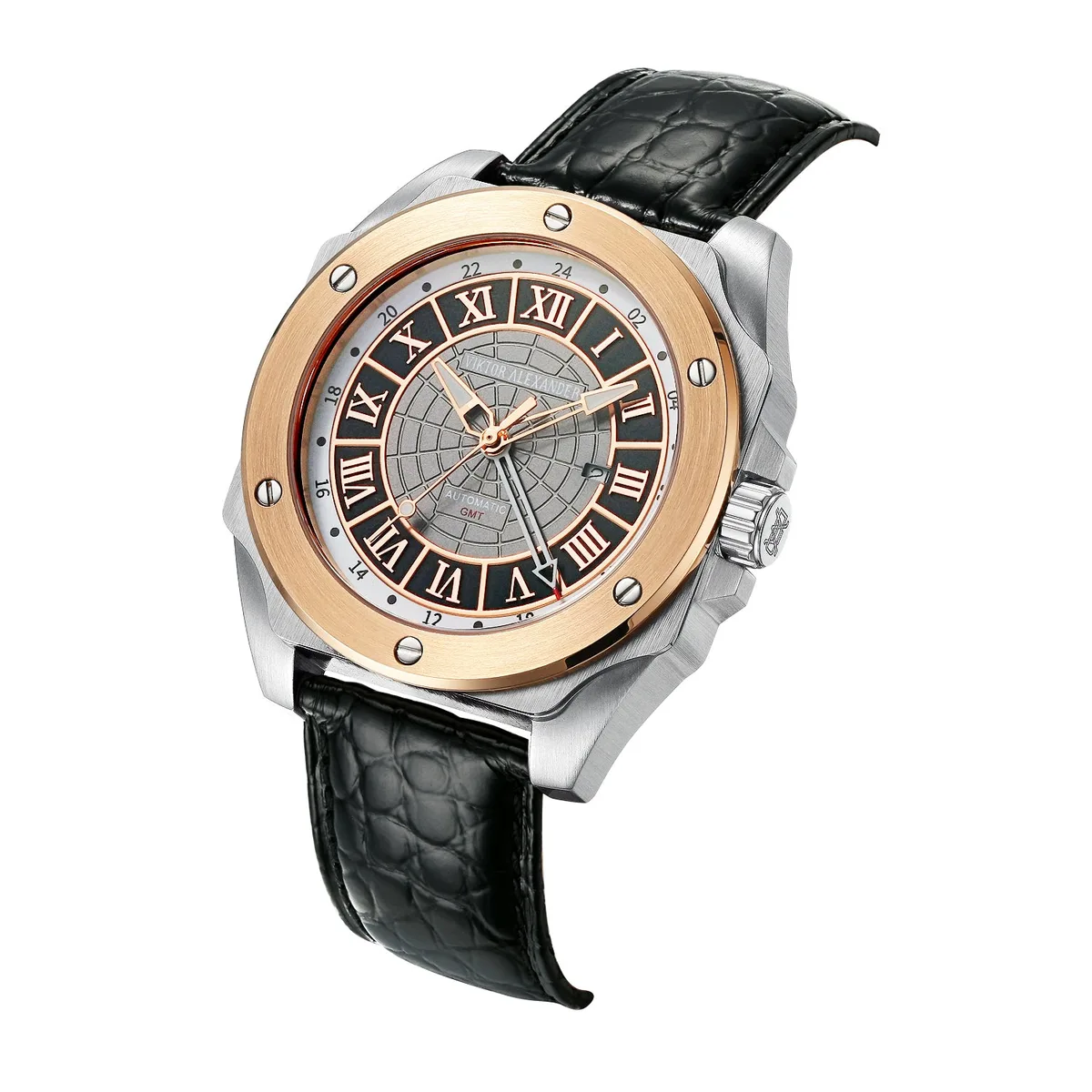 Ref.8200 GMT Dualtimer Automatic Watch, view 2 – Viktor Alexander