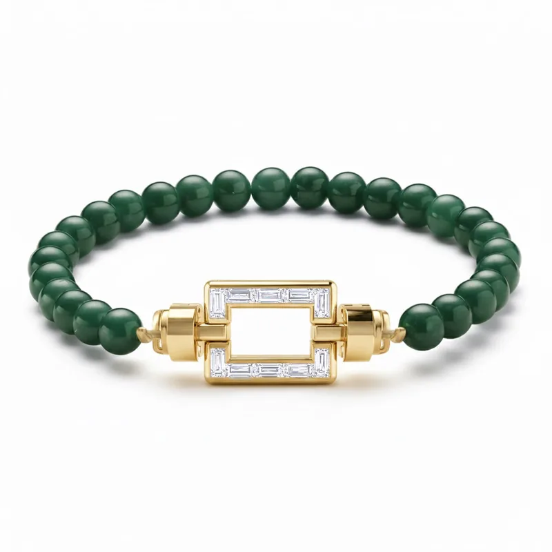 Magnum Opus XL 18-carat Gold Baguette Diamonds Gemstone Beads Bracelet