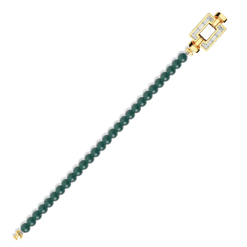 Magnum Opus XL 18-carat Gold Baguette Diamonds Gemstone Beads Bracelet