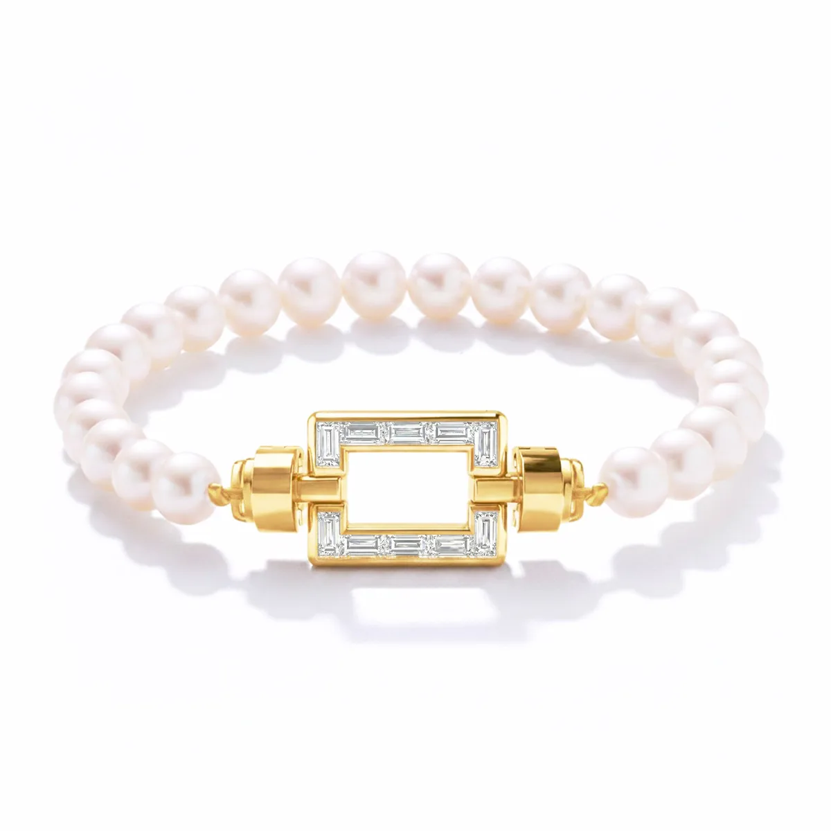 Magnum Opus XL 18-carat Gold Baguette Diamonds Gemstone Beads Bracelet, view 3 – Viktor Alexander