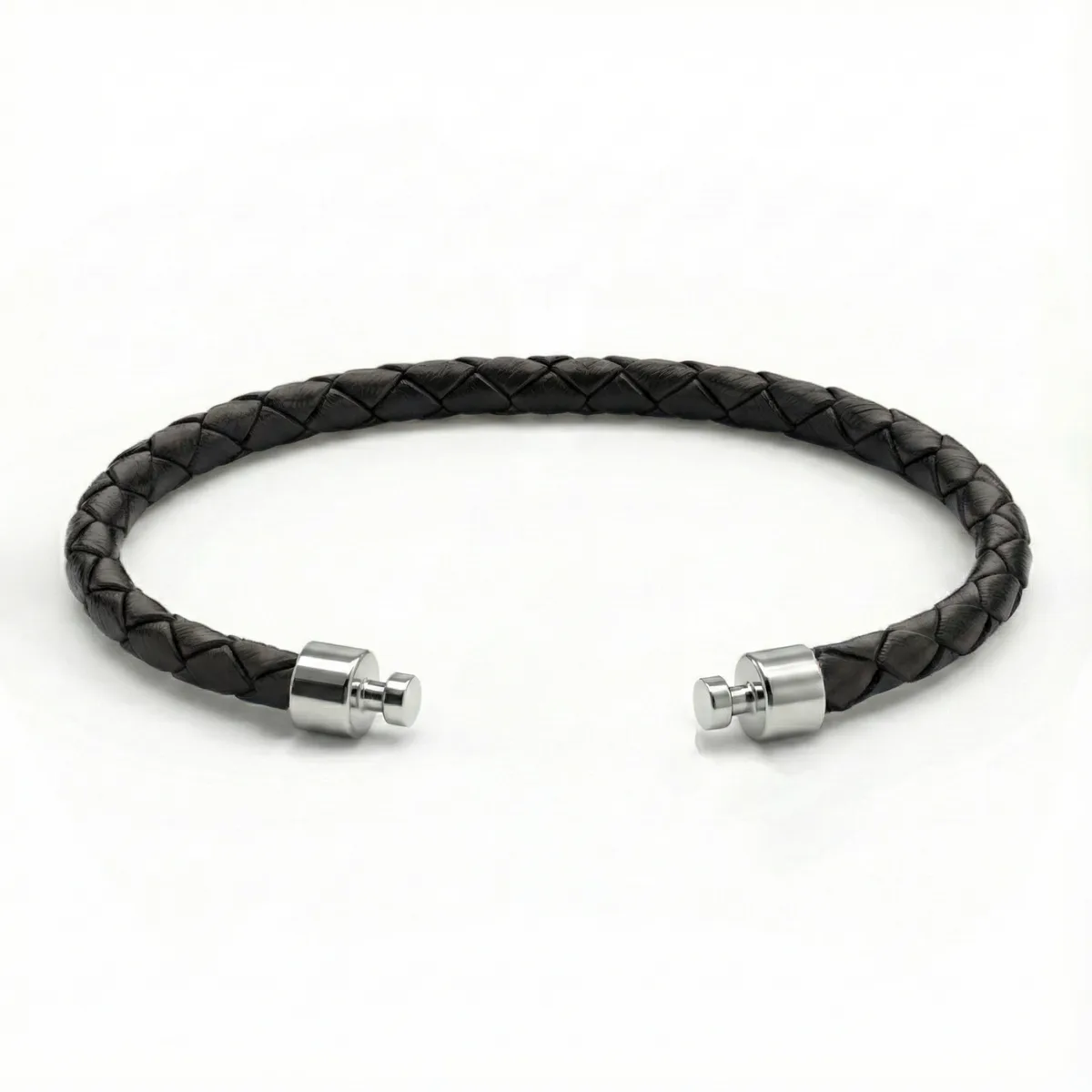 Regalia 4mm Black Calf Leather Strap 925 Silver Link – Viktor Alexander