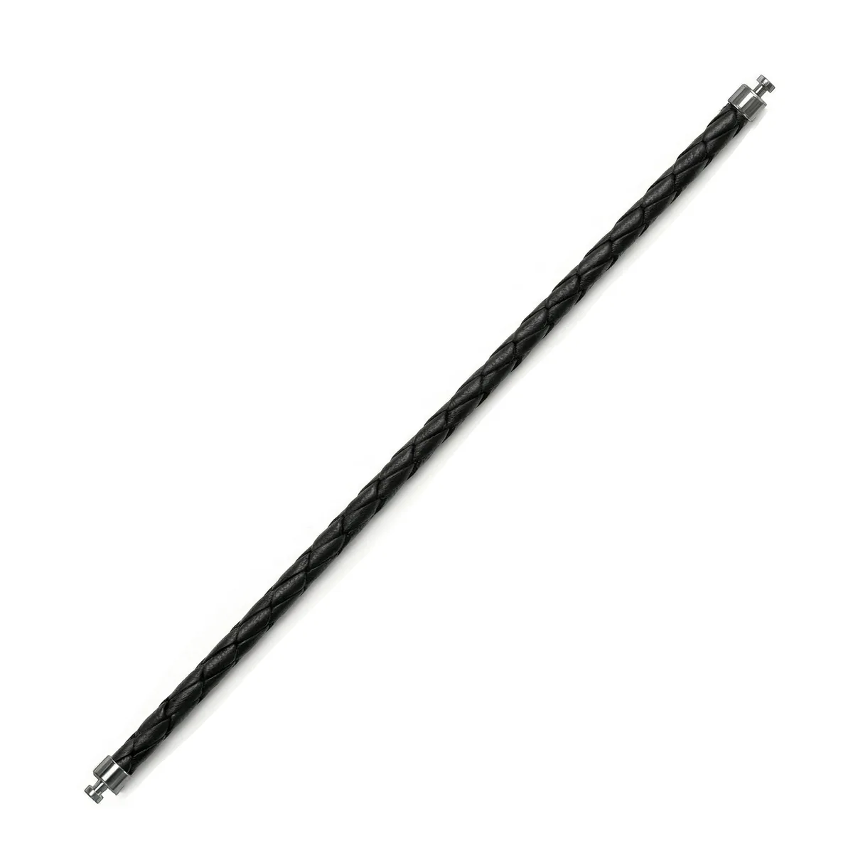 Regalia 4mm Black Calf Leather Strap 925 Silver Link, view 2 – Viktor Alexander