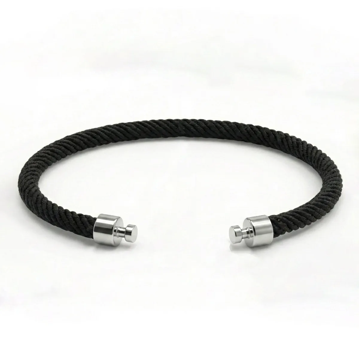 Regalia 4mm Black Nylon Strap 925 Silver Link – Viktor Alexander
