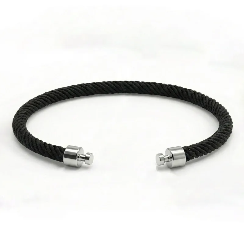 Regalia 4mm Black Nylon Strap 925 Silver Link