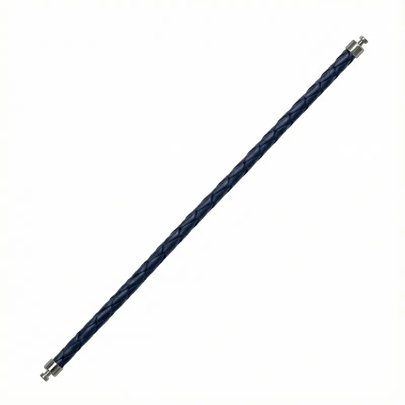Regalia 4mm Blue Calf Leather Strap 925 Silver Link