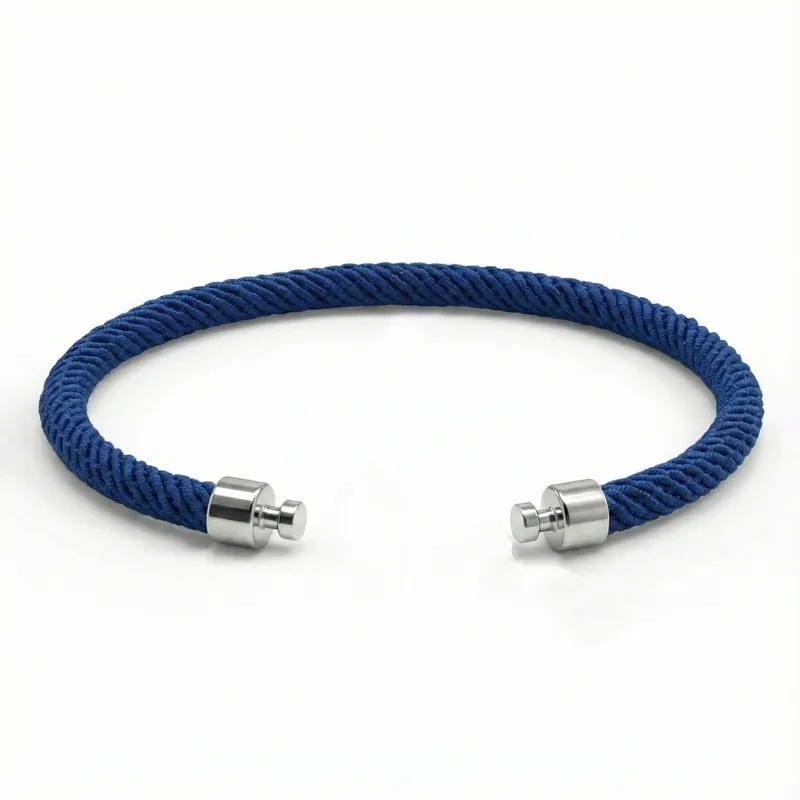 Regalia 4mm Blue Nylon Strap 925 Silver Link
