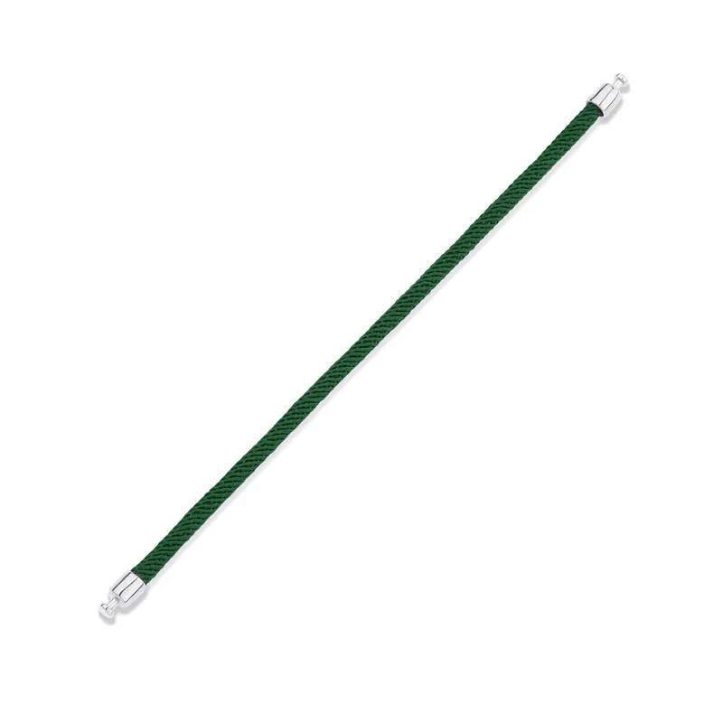 Regalia 4mm Dark Green Nylon Strap 925 Silver Link