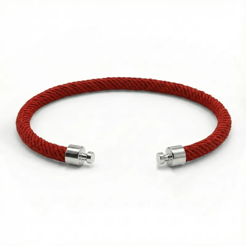Regalia 4mm Red Nylon Strap 925 Silver Link