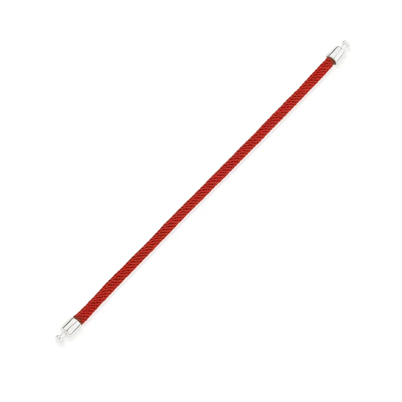 Regalia 4mm Red Nylon Strap 925 Silver Link