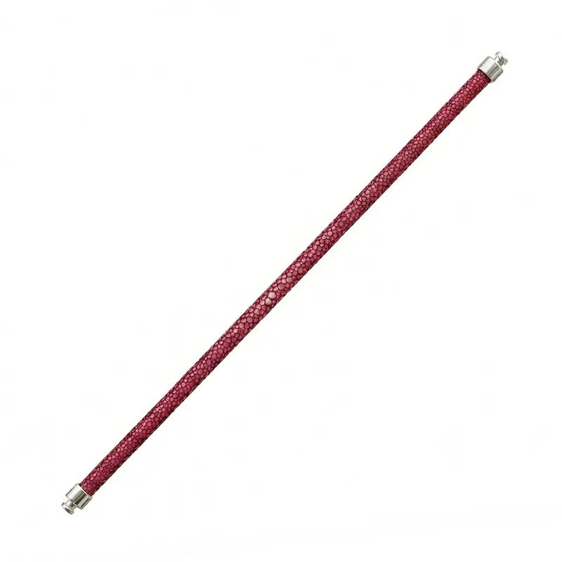 Regalia 4mm Red Stingray Leather Strap 925 Silver Link