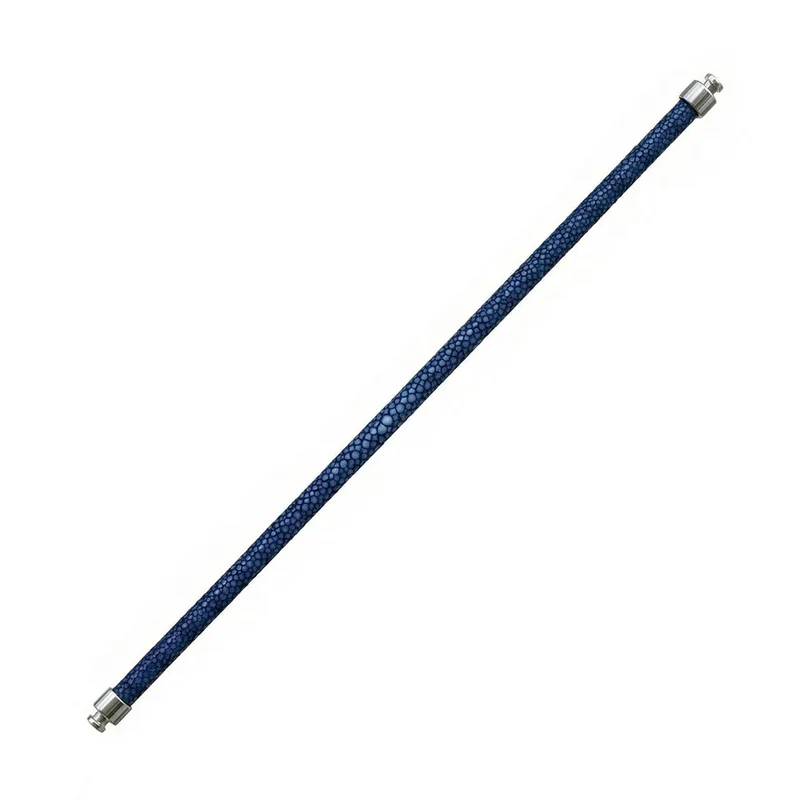Regalia 4mm Royal Blue Stingray Leather Strap 925 Silver Link
