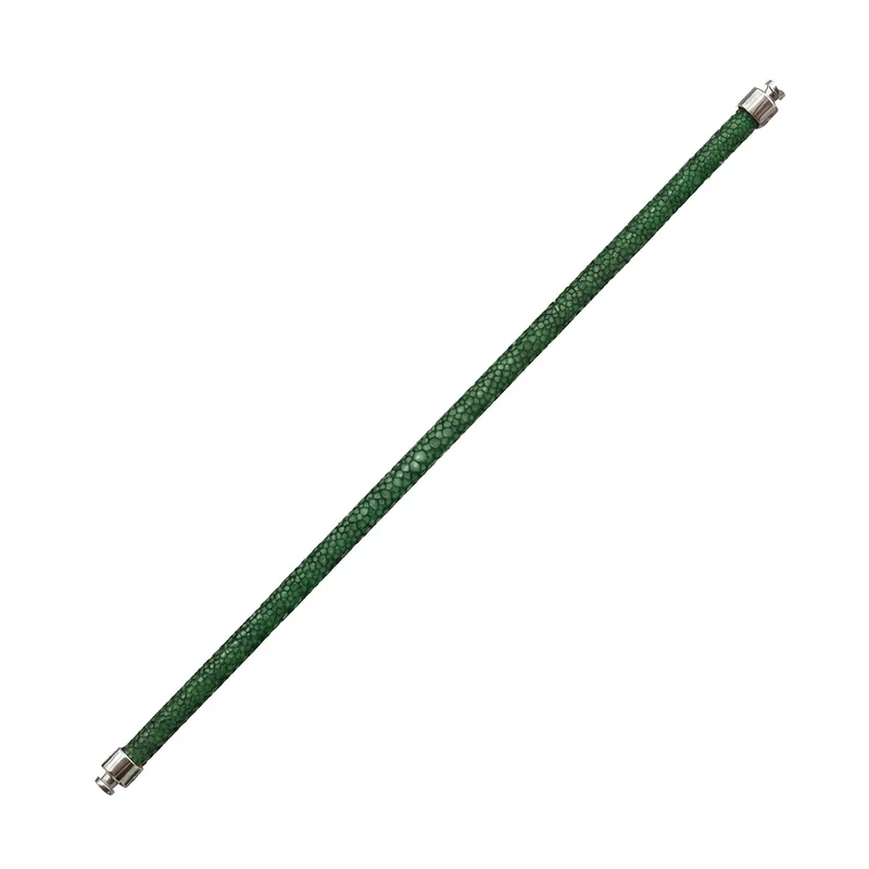 Regalia 4mm Jade Green Stingray Leather Strap 925 Silver Link