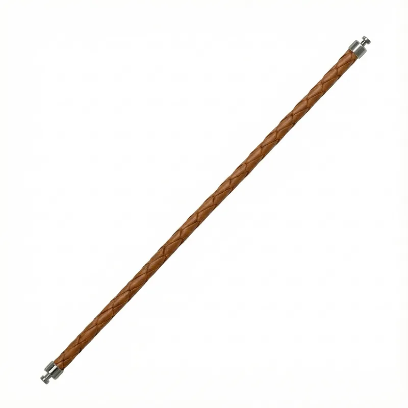 Regalia 4mm Tan Brown Calf Leather Strap 925 Silver Link