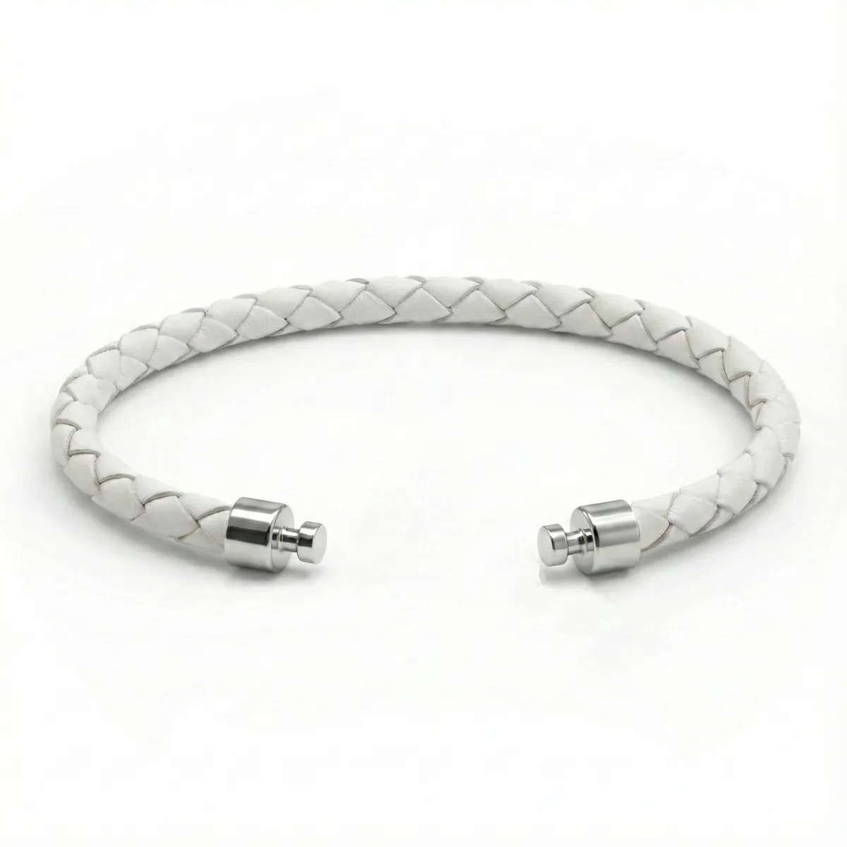 Regalia 4mm White Calf Leather Strap 925 Silver Link – Viktor Alexander