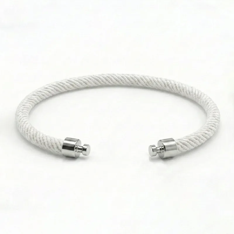 Regalia 4mm White Nylon Strap 925 Silver Link