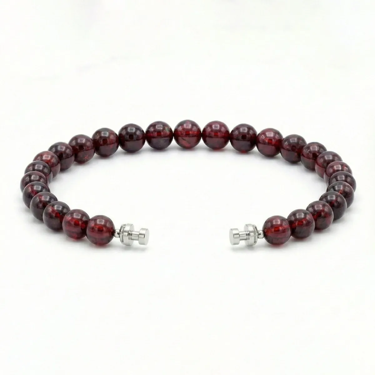 Regalia 6mm Garnet Bead Bracelet 925 Silver Link – Viktor Alexander