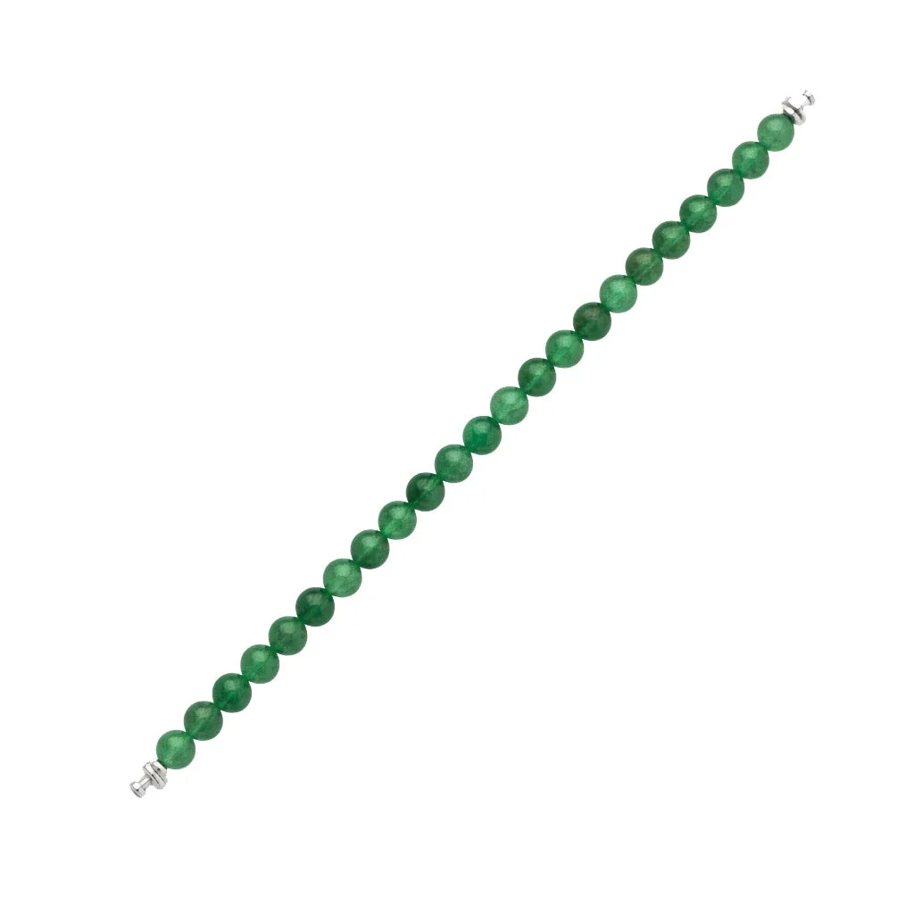 Regalia 6mm Green Aventurine Bead Bracelet 925 Silver Link, view 2 – Viktor Alexander