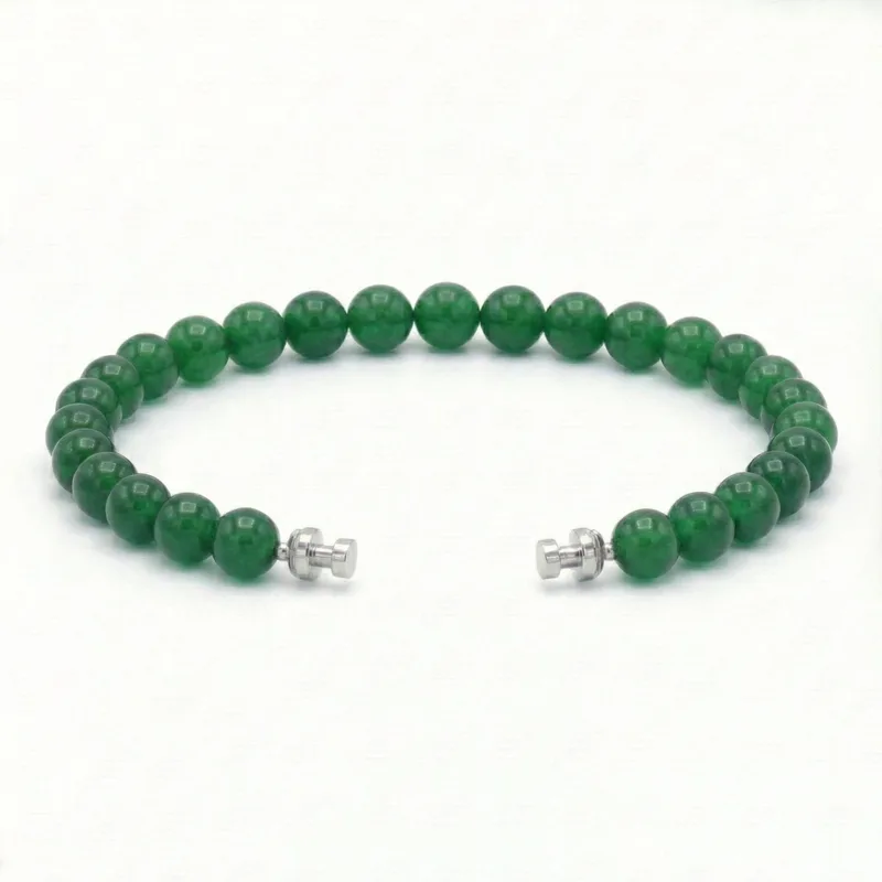 Regalia 6mm Jadeite Bracelet 925 Silver Link
