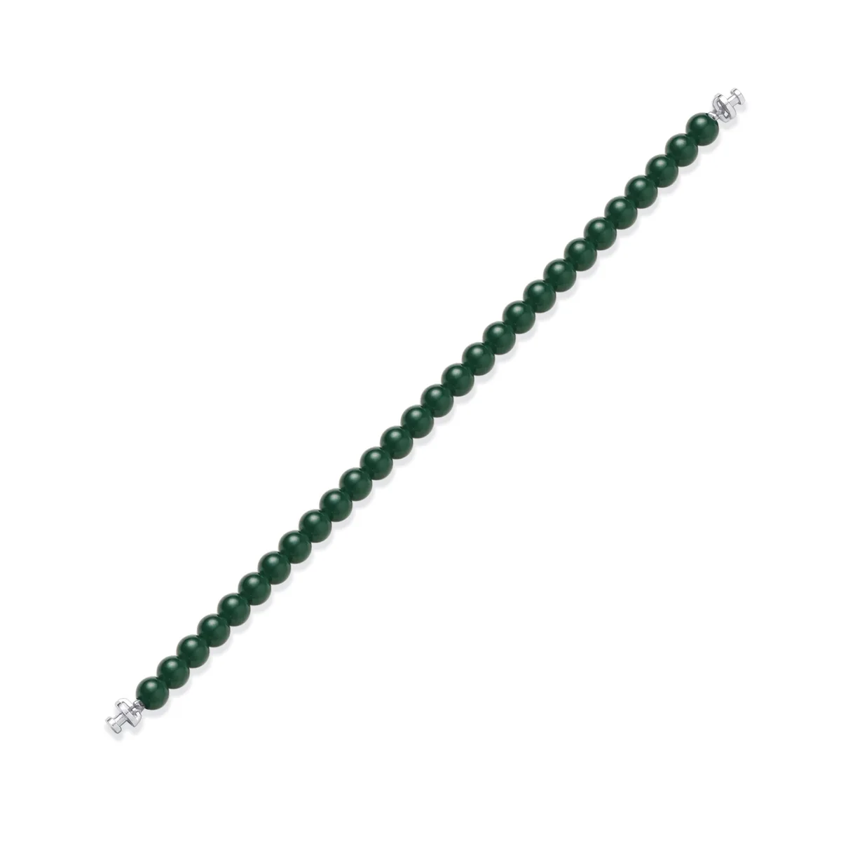 Regalia 6mm Jadeite Bracelet 925 Silver Link, view 2 – Viktor Alexander